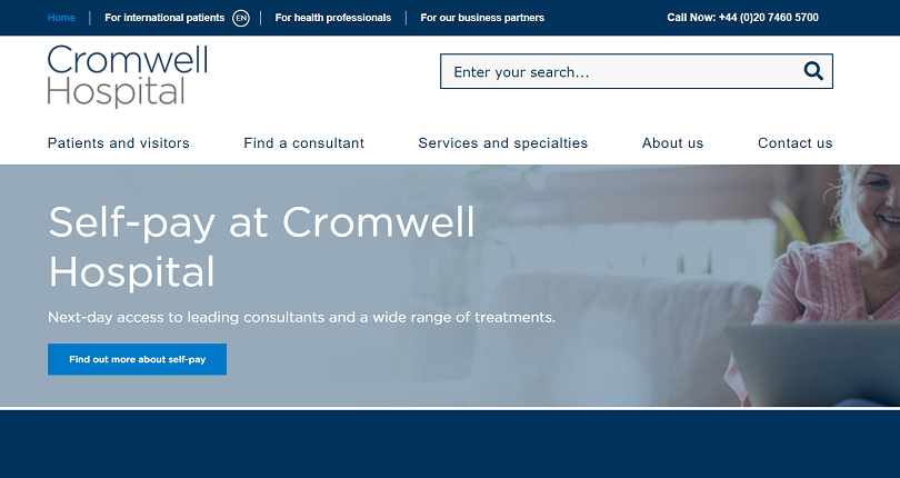 Hospital management web application screenshot
