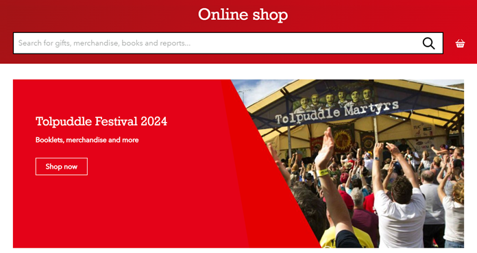 TUC online shop screnshot