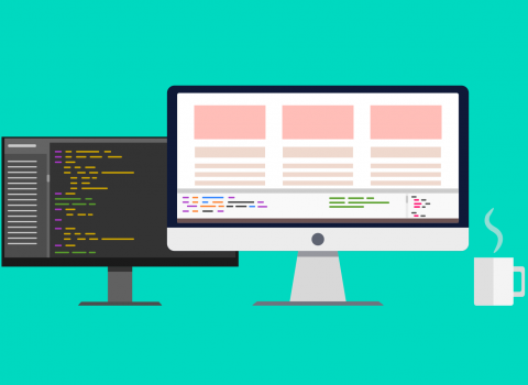 graphic showing headless CMS architecture with back-end CMS and separate front-end application